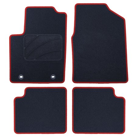 ALFOMBRA A MEDIDA FORD KA (2008-2016) 5PZ RIBETE ROJO