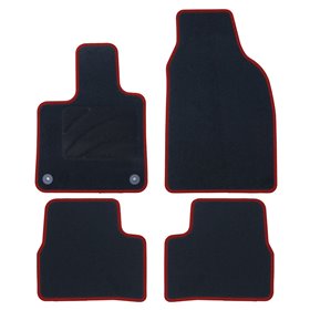 ALFOMBRA A MEDIDA FIAT 500 ELECTRICO 3+1 (DESDE 2020) 5PZ RIBETE ROJO