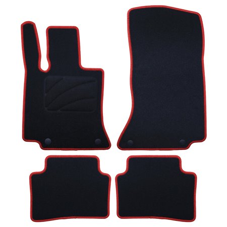 ALFOMBRA A MEDIDA MERCEDES BENZ W206 CLASE C SEDAN (DESDE 2021) 5PZ RIBETE ROJO