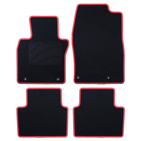 ALFOMBRA A MEDIDA MAZDA 3 (2019-PRESENTE) 5PZ RIBETE ROJO