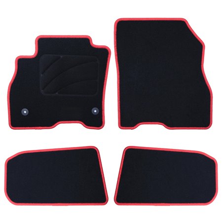 ALFOMBRA A MEDIDA NISSAN LEAF (2011-2018) 5 RIBETE ROJO