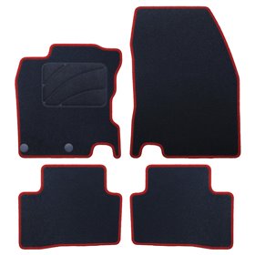 ALFOMBRA A MEDIDA NISSAN QASHQAI (2013-2017) 5PZ RIBETE ROJO