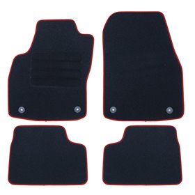 ALFOMBRA A MEDIDA OPEL ASTRA J FAMILIAR, 3 Y 5 PUERTAS (2009-2015) 5PZ RIBETE ROJO