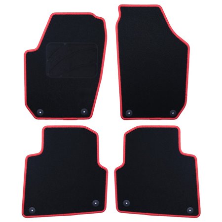 ALFOMBRA A MEDIDA SKODA ROOMSTER (2006-2015) 5 RIBETE ROJO
