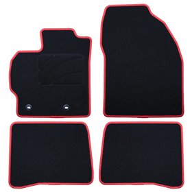 ALFOMBRA A MEDIDA TOYOTA PRIUS (2009-2016) 5PZ RIBETE ROJO