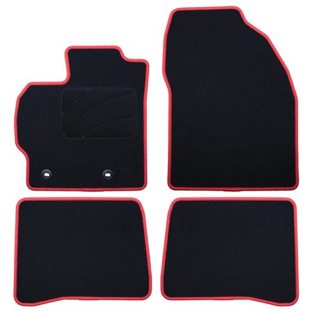 ALFOMBRA A MEDIDA TOYOTA PRIUS (2009-2016) 5PZ RIBETE ROJO