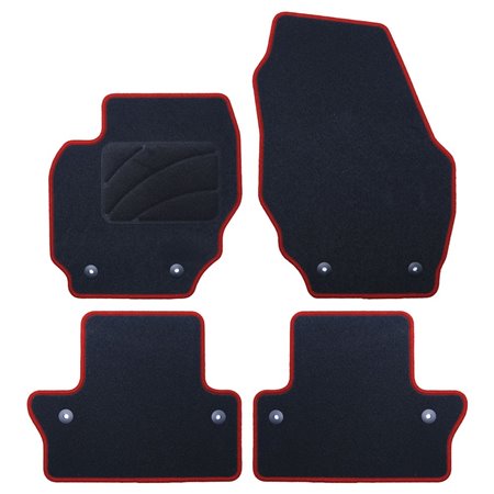 ALFOMBRA A MEDIDA VOLVO S60 (2010-2019) 5PZ RIBETE ROJO