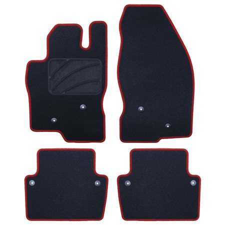 ALFOMBRA A MEDIDA VOLVO S80 (1998-2006) 5PZ RIBETE ROJO