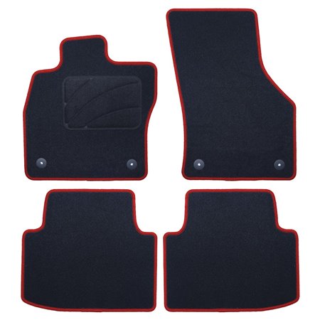 ALFOMBRA A MEDIDA VOLKSWAGEN ARTEON (2018-PRESENTE) 5PZ RIBETE ROJO