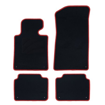 ALFOMBRA A MEDIDA VOLKSWAGEN BORA (1998-2005) 5PZ RIBETE ROJO