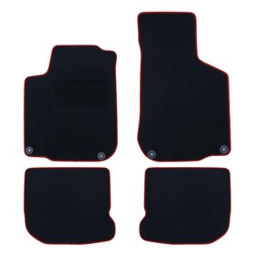 ALFOMBRA A MEDIDA VOLKSWAGEN GOLF I (1974-1983) 5PZ RIBETE ROJO
