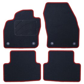 ALFOMBRA A MEDIDA VOLKSWAGEN T-CROSS (2019-PRESENTE) 5PZ RIBETE ROJO