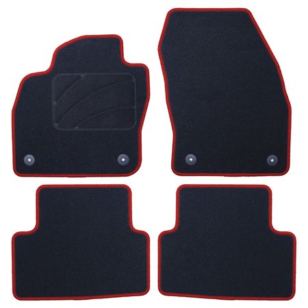 ALFOMBRA A MEDIDA VOLKSWAGEN T-CROSS (2019-PRESENTE) 5PZ RIBETE ROJO