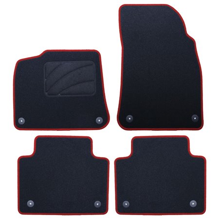 ALFOMBRA A MEDIDA VOLKSWAGEN TOUAREG (2018-PRESENTE) 5PZ RIBETE ROJO