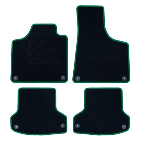 ALFOMBRA A MEDIDA AUDI A3 8P (2003-2012) 5PZ RIBETE VERDE