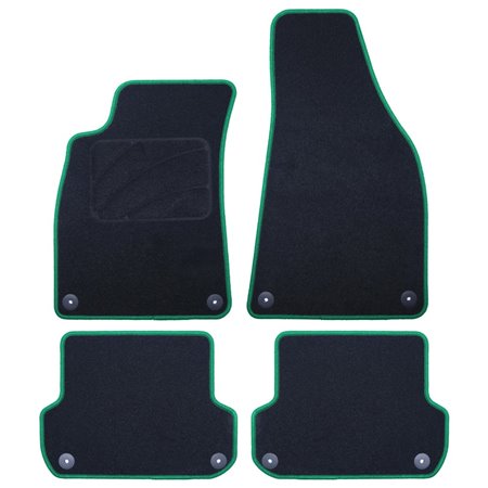 ALFOMBRA A MEDIDA AUDI A4 B6 (2001-2004) 5PZ RIBETE VERDE