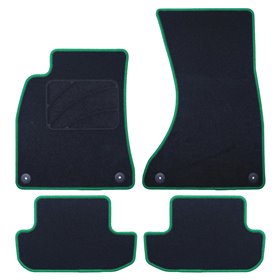 ALFOMBRA A MEDIDA AUDI A5 - CABRIO (2009-2017) 5PZ RIBETE VERDE