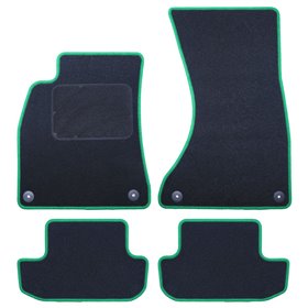 ALFOMBRA A MEDIDA AUDI A5 -COUPE (2007-2016) 5PZ RIBETE VERDE
