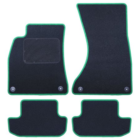 ALFOMBRA A MEDIDA AUDI A5 -COUPE (2007-2016) 5PZ RIBETE VERDE