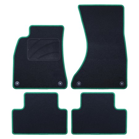 ALFOMBRA A MEDIDA AUDI A5 - SPORTBACK (2009-2017) 5PZ RIBETE VERDE