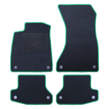 ALFOMBRA A MEDIDA AUDI A5 F53 - COUPE (2015-PRESENTE) 5PZ RIBETE VERDE