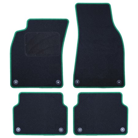 ALFOMBRA A MEDIDA AUDI A6 C6 (2004-2008) 5PZ RIBETE VERDE