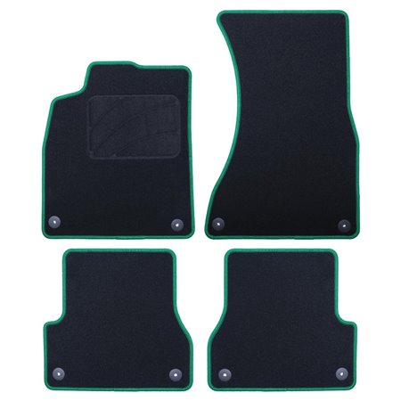 ALFOMBRA A MEDIDA AUDI A6 C7 2011-2018) 5PZ RIBETE VERDE