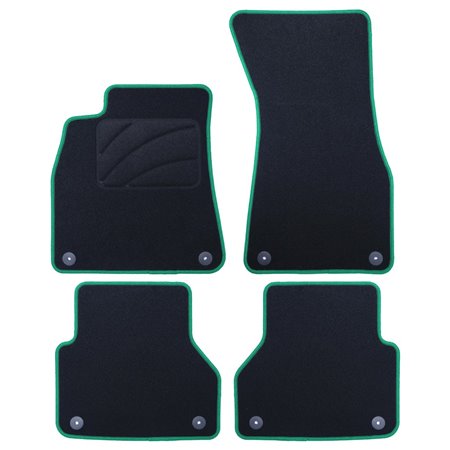 ALFOMBRA A MEDIDA AUDI A6 C8 (2018-PRESENTE) 5PZ RIBETE VERDE