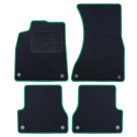 ALFOMBRA A MEDIDA AUDI A7 C7 (2010-2018) 5PZ RIBETE VERDE