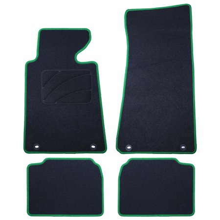 ALFOMBRA A MEDIDA BMW E34 SERIE 5 (1988-1996) 5PZ RIBETE VERDE
