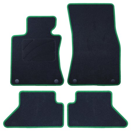 ALFOMBRA A MEDIDA BMW E63 SERIE 6 COUPE (2003-2011) 5PZ RIBETE VERDE