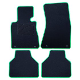 ALFOMBRA A MEDIDA BMW E65 SERIE 7 CORTO (2001-2008) 5PZ RIBETE VERDE