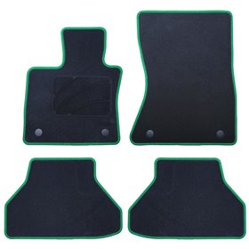 ALFOMBRA A MEDIDA BMW E71 X6 (2008-2014) 5PZ RIBETE VERDE