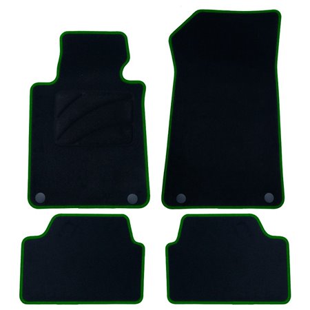 ALFOMBRA A MEDIDA BMW E87 SERIE 1 5 PUERTAS (2004-2011) 5PZ RIBETE VERDE