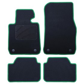 ALFOMBRA A MEDIDA BMW F21 SERIE 1 3 PUERTAS (2012-PRESENTE) 5PZ RIBETE VERDE