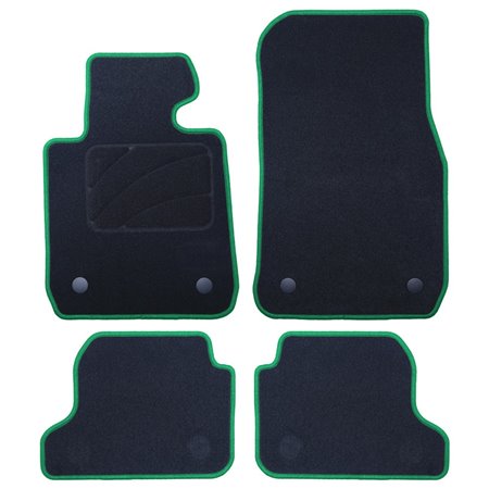 ALFOMBRA A MEDIDA BMW F22 SERIE 2 COUPE (2014-2019) 5PZ RIBETE VERDE