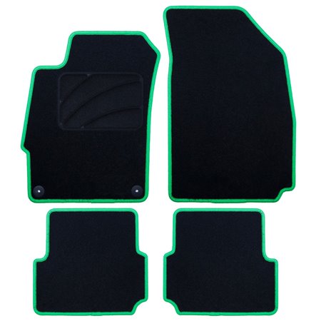 ALFOMBRA A MEDIDA CHEVROLET AVEO (2011-2015) 5PZ RIBETE VERDE
