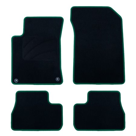 ALFOMBRA A MEDIDA CITROEN C3 (2009-2016) 5PZ RIBETE VERDE