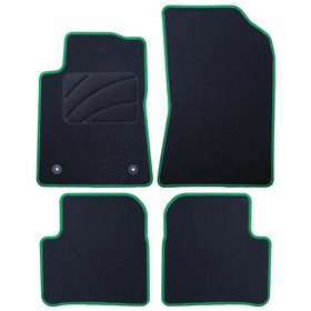 ALFOMBRA A MEDIDA CITROEN C3 (2016-PRESENTE) 5PZ RIBETE VERDE