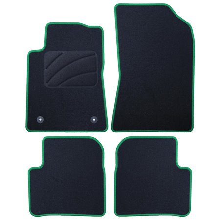ALFOMBRA A MEDIDA CITROEN C3 (2016-PRESENTE) 5PZ RIBETE VERDE