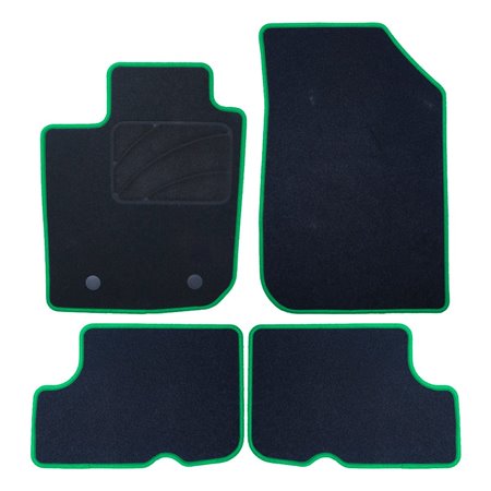ALFOMBRA A MEDIDA DACIA SANDERO STEPWAY (2008-2012) 5PZ RIBETE VERDE
