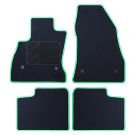 ALFOMBRA A MEDIDA FIAT 500L (2012-2017) 5PZ RIBETE VERDE