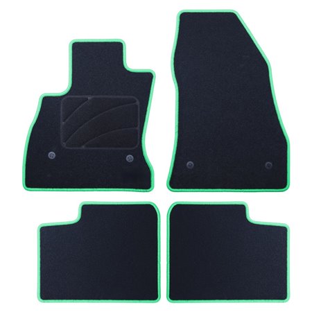 ALFOMBRA A MEDIDA FIAT 500L (2012-2017) 5PZ RIBETE VERDE