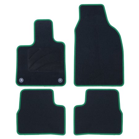 ALFOMBRA A MEDIDA FIAT 500 ELECTRICO 3+1 (DESDE 2020) 5PZ RIBETE VERDE