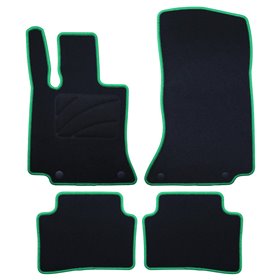 ALFOMBRA A MEDIDA MERCEDES BENZ W206 CLASE C SEDAN (DESDE 2021) 5PZ RIBETE VERDE