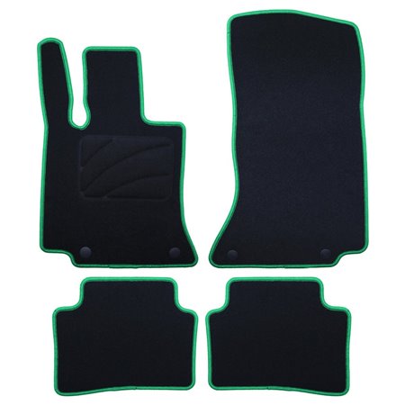 ALFOMBRA A MEDIDA MERCEDES BENZ W206 CLASE C SEDAN (DESDE 2021) 5PZ RIBETE VERDE
