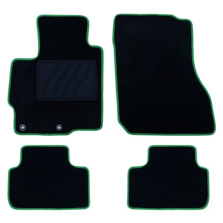 ALFOMBRA A MEDIDA MITSUBISHI ASX (2010-2016) 5PZ RIBETE VERDE
