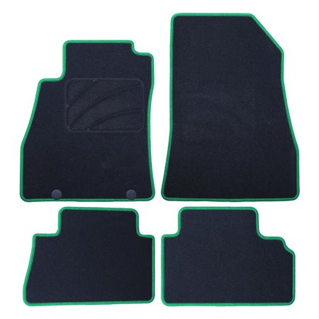 ALFOMBRA A MEDIDA NISSAN JUKE (2010-2019) 5PZ RIBETE VERDE