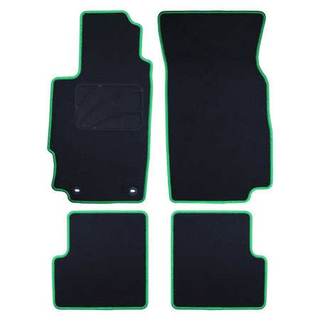 ALFOMBRA A MEDIDA PEUGEOT 406 SEDAN Y FAMILIAR (1995-2004) 5PZ O CP RIBETE VERDE