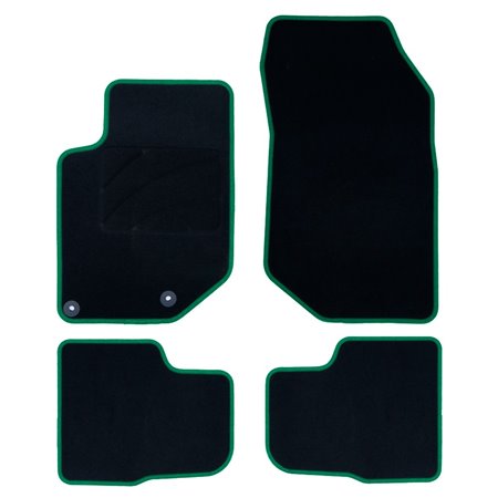ALFOMBRA A MEDIDA PEUGEOT 2008 (2019-PRESENTE) 5PZ RIBETE VERDE
